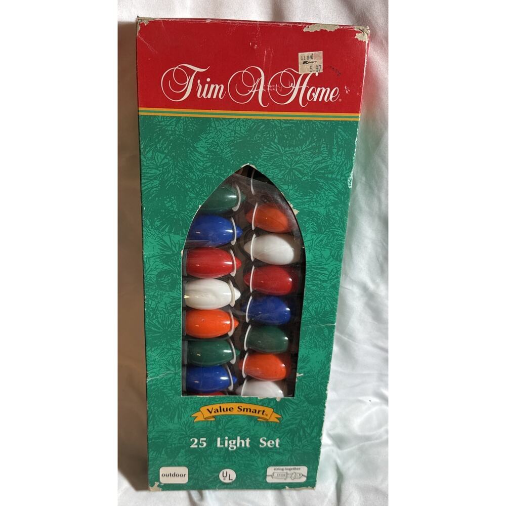 Trim A Home 25 Multi Color Outdoor C9 Christmas Light Sets Vtg NIP NEW